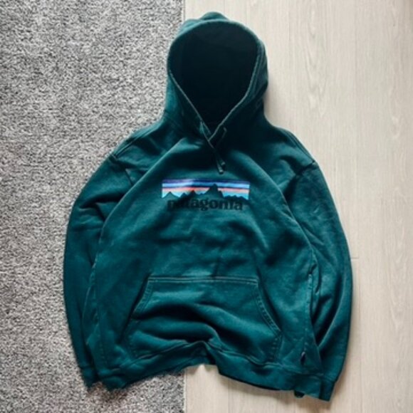 Patagonia Men's P-6 Logo Uprisal Hoody 3XL XXXL Blue Green - Picture 1 of 7